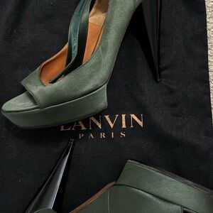 Lanvin Satin Green Women's heels